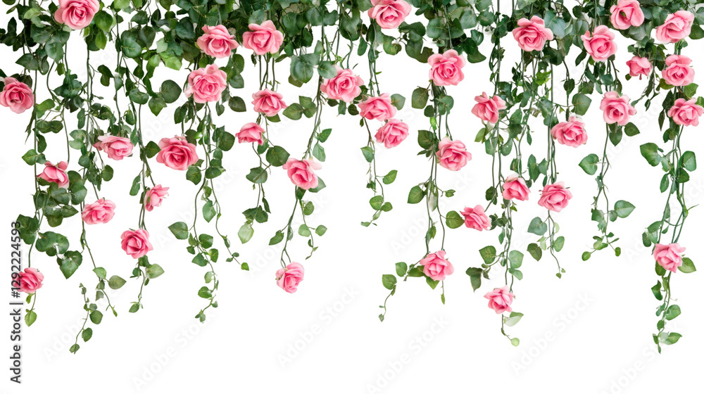 custom made wallpaper toronto digitalDecorative hanging roses with green leaves, ideal for romantic projects, on a transparent background
