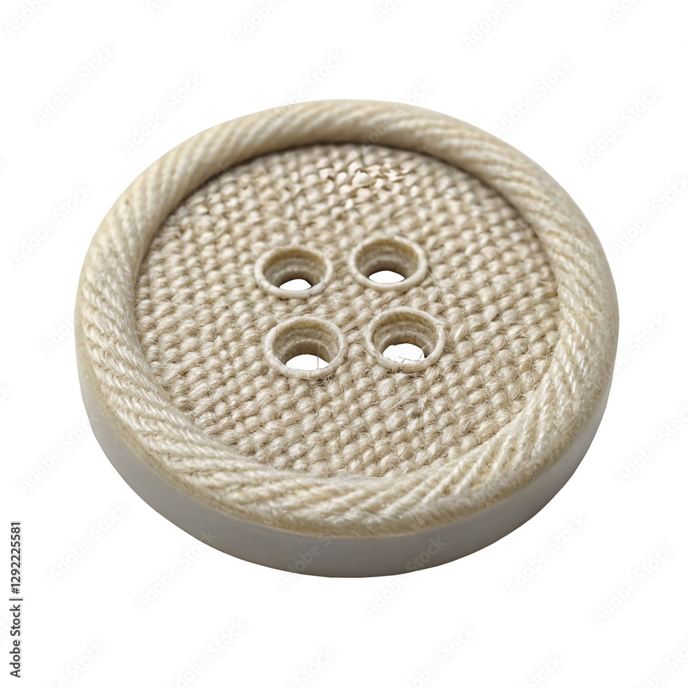 Loose Button with Fabric Texture: Perfect for Sewing Projects, Textile Design, Fashion Accessories, Crafting, and Handmade Clothing Concepts. Loose Button with Fabric Texture: Perfect for Sewing Projects, Textile Design, Fashion Accessories, Crafting, and Handmade Clothing Concepts.