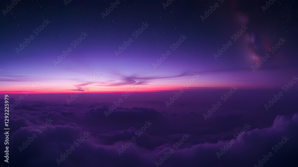 Fototapeta premium Glimmering Twilight Cosmic Depths and Ethereal Skies