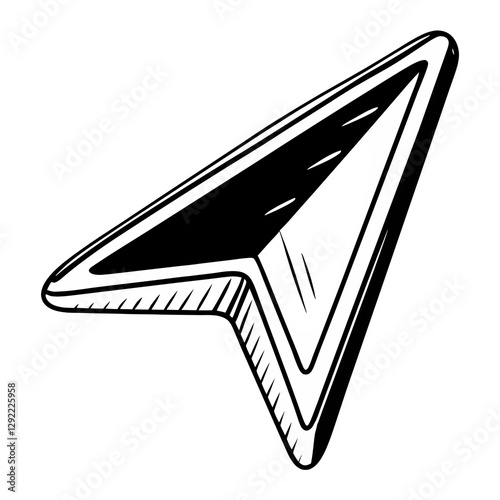 Black Sketch-Style Arrow, PNG Transparent Background: Perfect for Hand-Drawn Design, Directional Icons, Doodle Elements, Infographics, and Creative Illustrations.
