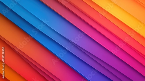 A vibrant diagonal pattern featuring blended colors of blue, orange, pink, and purple, ideal for backgrounds, website designs, or marketing materials, The gradient effect adds depth and energy,