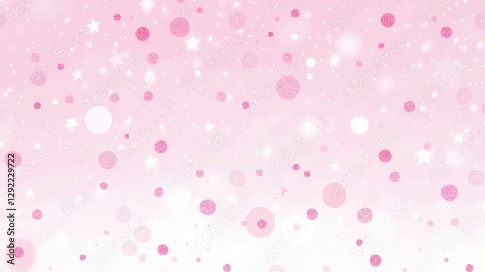 A soft pink background adorned with various circles and stars creates a whimsical atmosphere, ideal for creative projects, greeting cards, or children's themes A soft pink background adorned with various circles and stars creates a whimsical atmosphere, ideal for creative projects, greeting cards, or children's themes