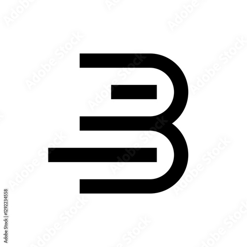Letter B stair minimal logo design