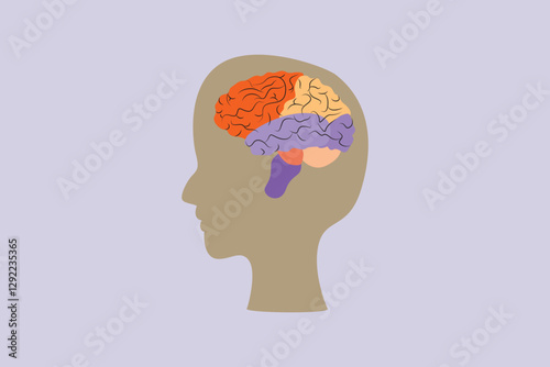 Human body anatomy concept. Colored flat vector illustration isolated