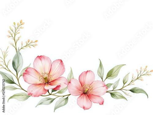 Delicate floral arrangement with soft pink blooms and greenery