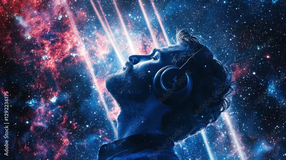 Immersed in cosmic melodies under a starry universe Immersed in cosmic melodies under a starry universe
