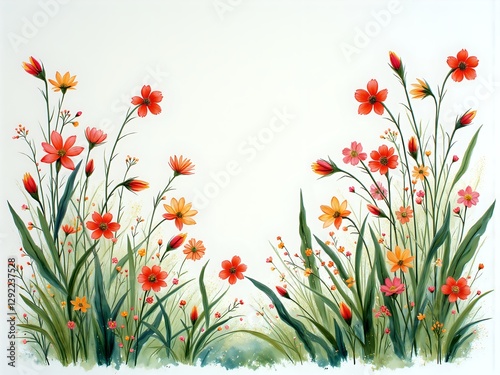 Vibrant floral garden with graceful blossoms