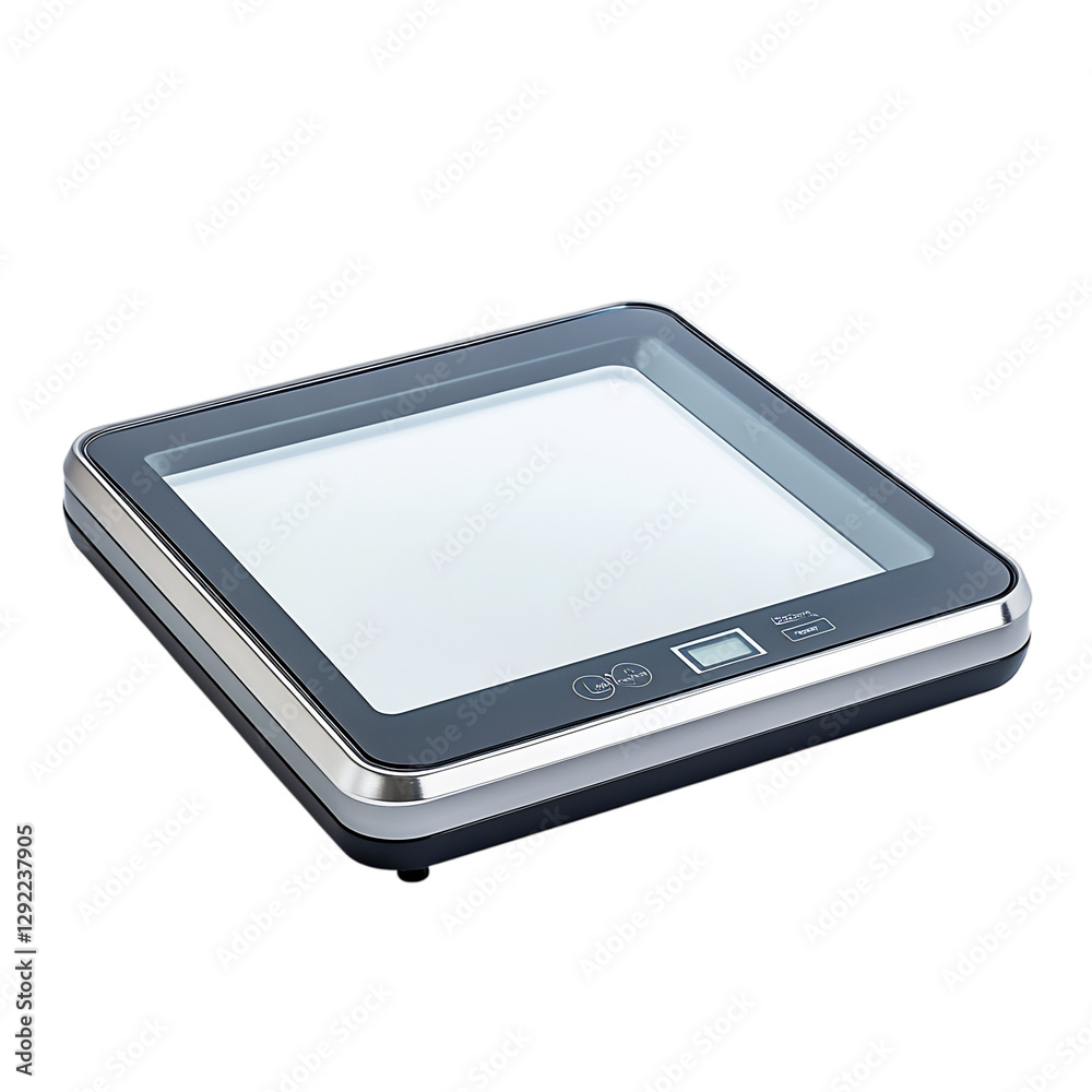 High Tech Smart Kitchen Scale with Touch Screen Isolated on Transparent Background High Tech Smart Kitchen Scale with Touch Screen Isolated on Transparent Background