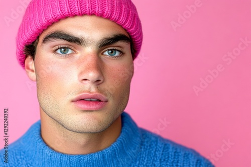 Commercial promotion artwork. Love confession. Valentine's day greeting from man or for man: extraordinary vivid image of loving latin teenager boy. Perfect romance concept. Emotional couple.