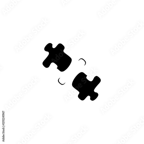 Two-piece Black Puzzle: A Minimalist Abstract Composition.