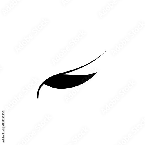 Nature-inspired still life of contrasting leaf shape on white background. A minimalist composition in black and white.