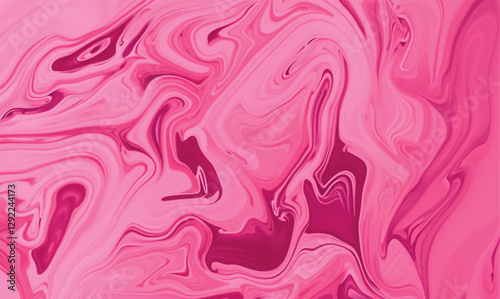 Pink liquid background. Beautiful abstraction of liquid paints in slow blending flow mixing together gently. Creative abstract mixed pink color painting with marble liquid effect panorama. Vector.