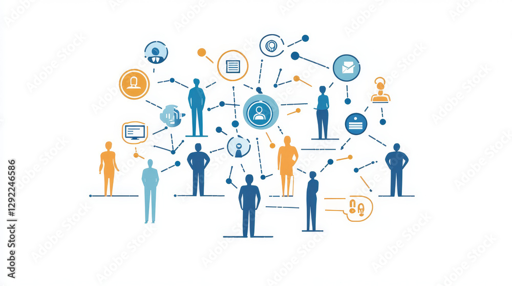 Business icons of teamwork, work meeting, presentation and partnership. Vector doodle symbols of team communication, office network with people icons isolated on white background Business icons of teamwork, work meeting, presentation and partnership. Vector doodle symbols of team communication, office network with people icons isolated on white background