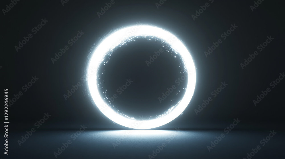 Obraz premium Abstract sphere with white light flare effect. Realistic vector illustration of circular shine glow line. Round shape energy glitter. Magic bright shiny ring. Luxury glare ball design element.