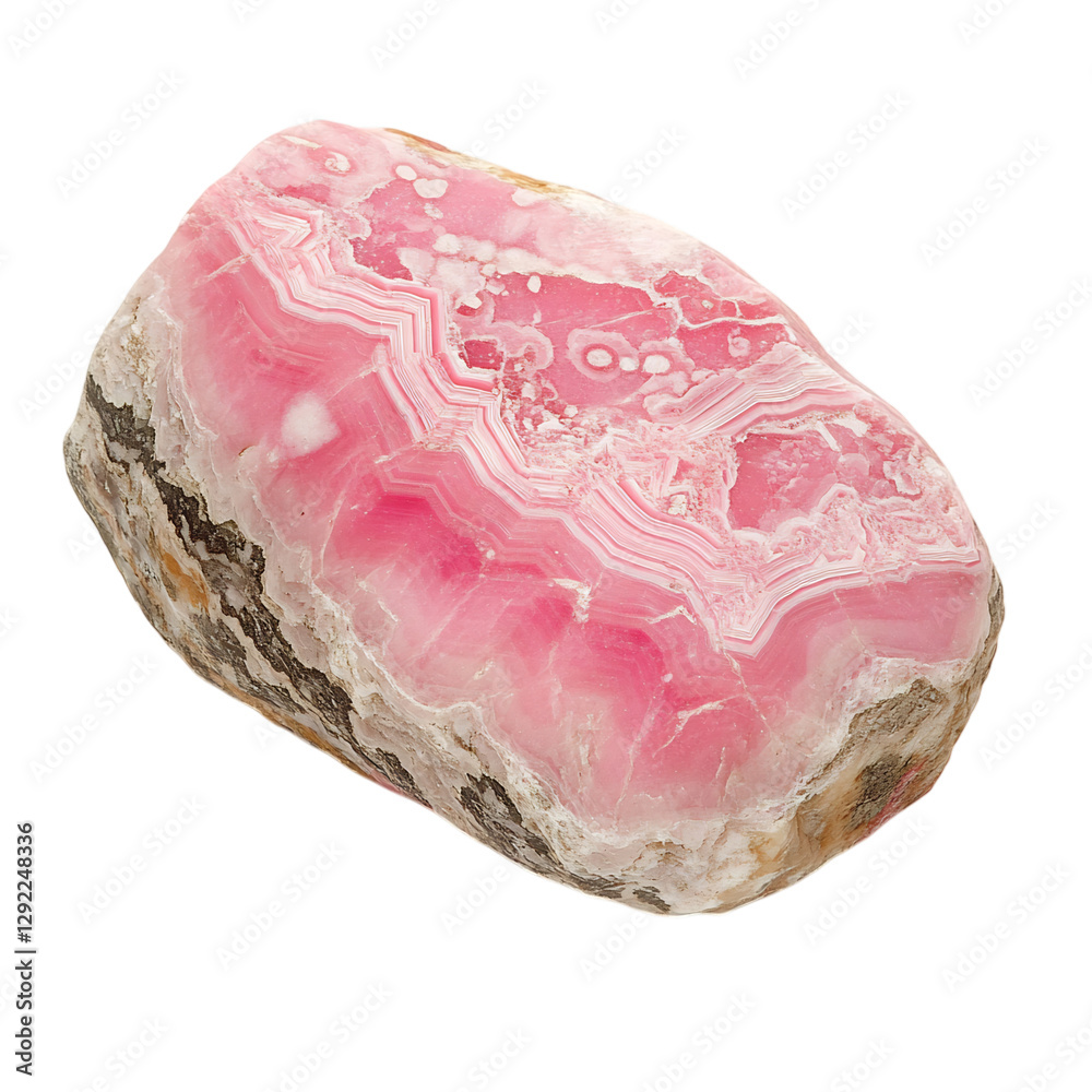 Smooth Rhodochrosite Piece Isolated on Transparent Background Smooth Rhodochrosite Piece Isolated on Transparent Background