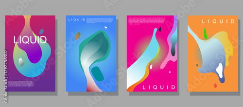 Set of four abstract vector templates with geometric shapes and a modern design.  Ideal for social media posts, stories, marketing materials, and presentations.  Easily customizable and scalable.