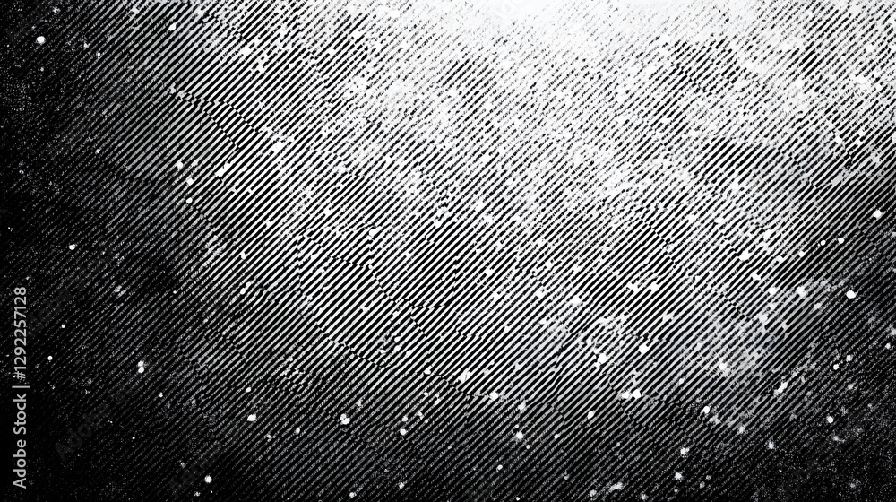 Fototapeta premium Grunge noise gradient texture. Dirty grain background. Dotted halftone overlay. Sand dusty distressed wallpaper. Grungy grit pattern. Black-white random dot texture for poster, banner, web