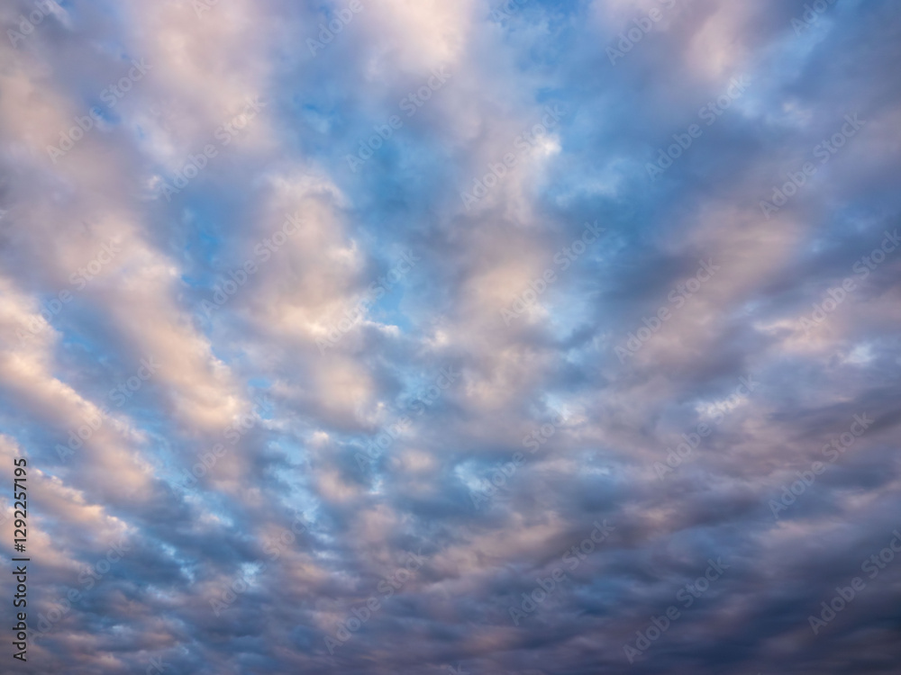 Obraz premium 日暮れどきの雲が多い空14