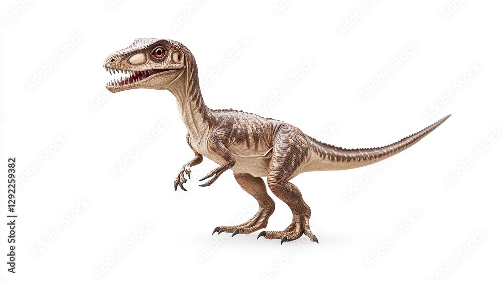 A velociraptor roaring with no background elements in format A velociraptor roaring with no background elements in format
