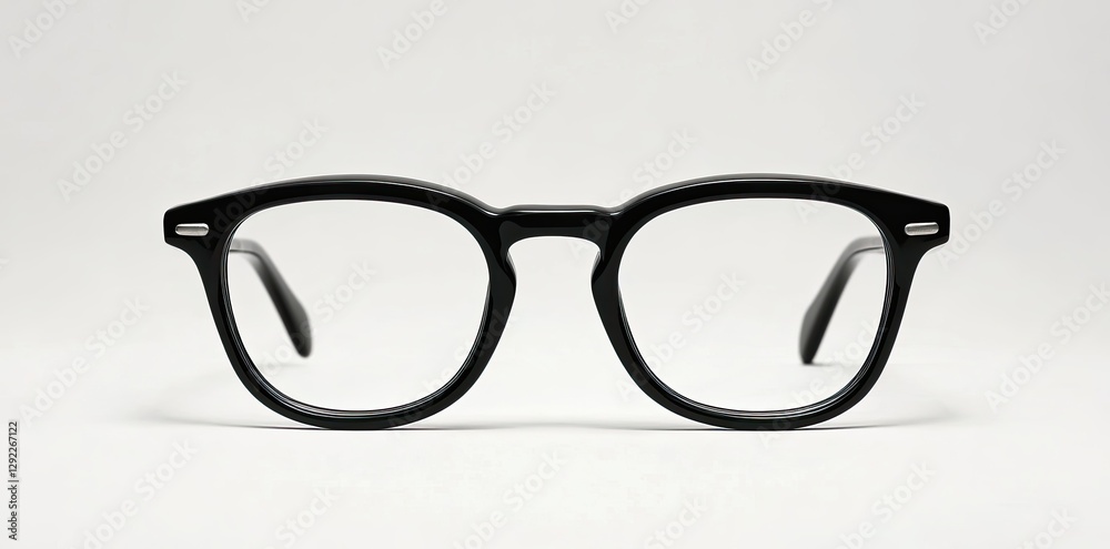POV image of black plastic glasses, shown against a clean, no-background backdrop POV image of black plastic glasses, shown against a clean, no-background backdrop