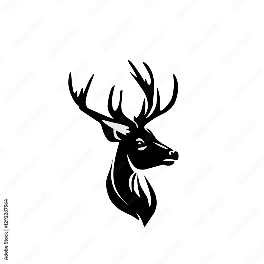 Fototapeta premium Deer head icon silhouette