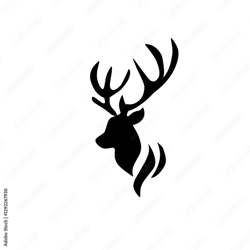 Fototapeta premium Deer head icon silhouette