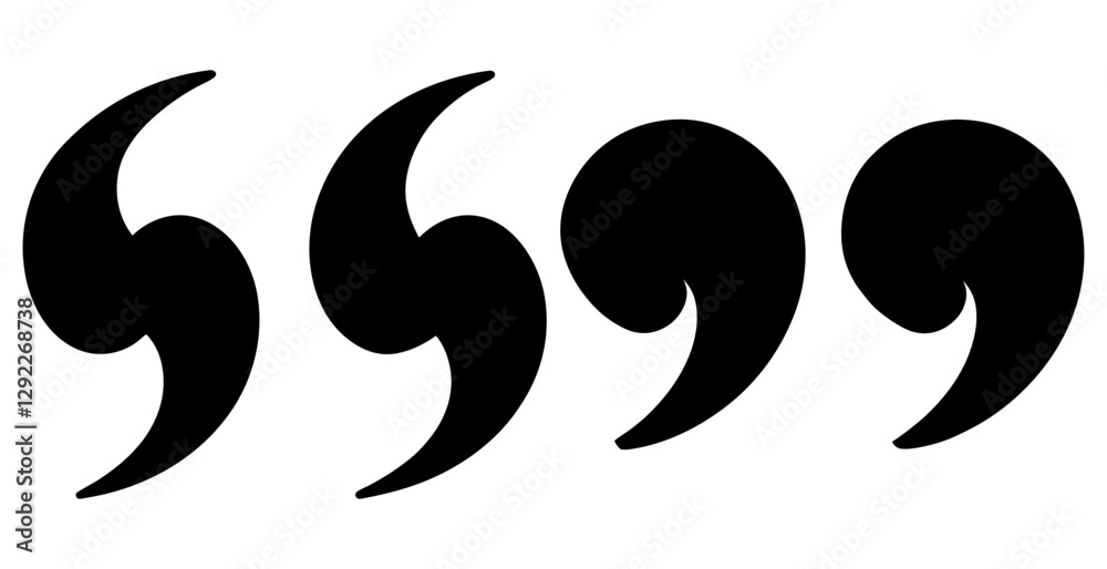 Quote Mark Bundle Minimalist Silhouettes for Inspiration, Nature, and Creative Projects