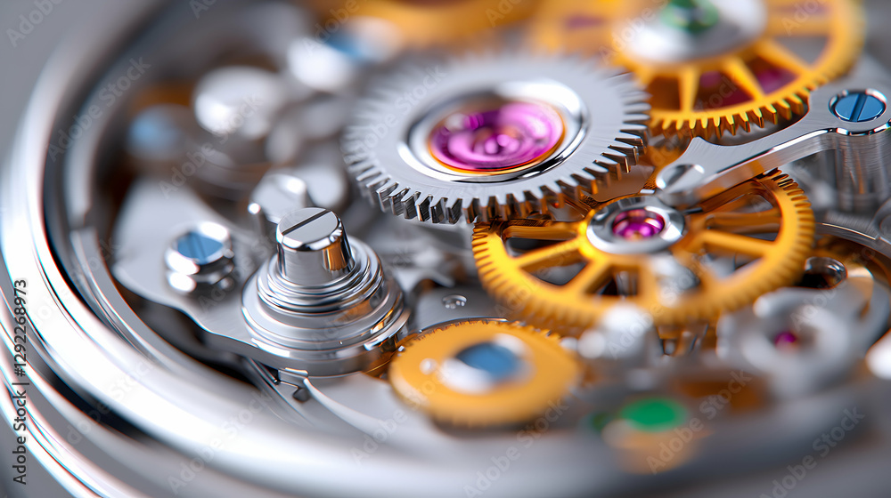 Detailed Macro of Intricate Clockwork Gears Detailed Macro of Intricate Clockwork Gears