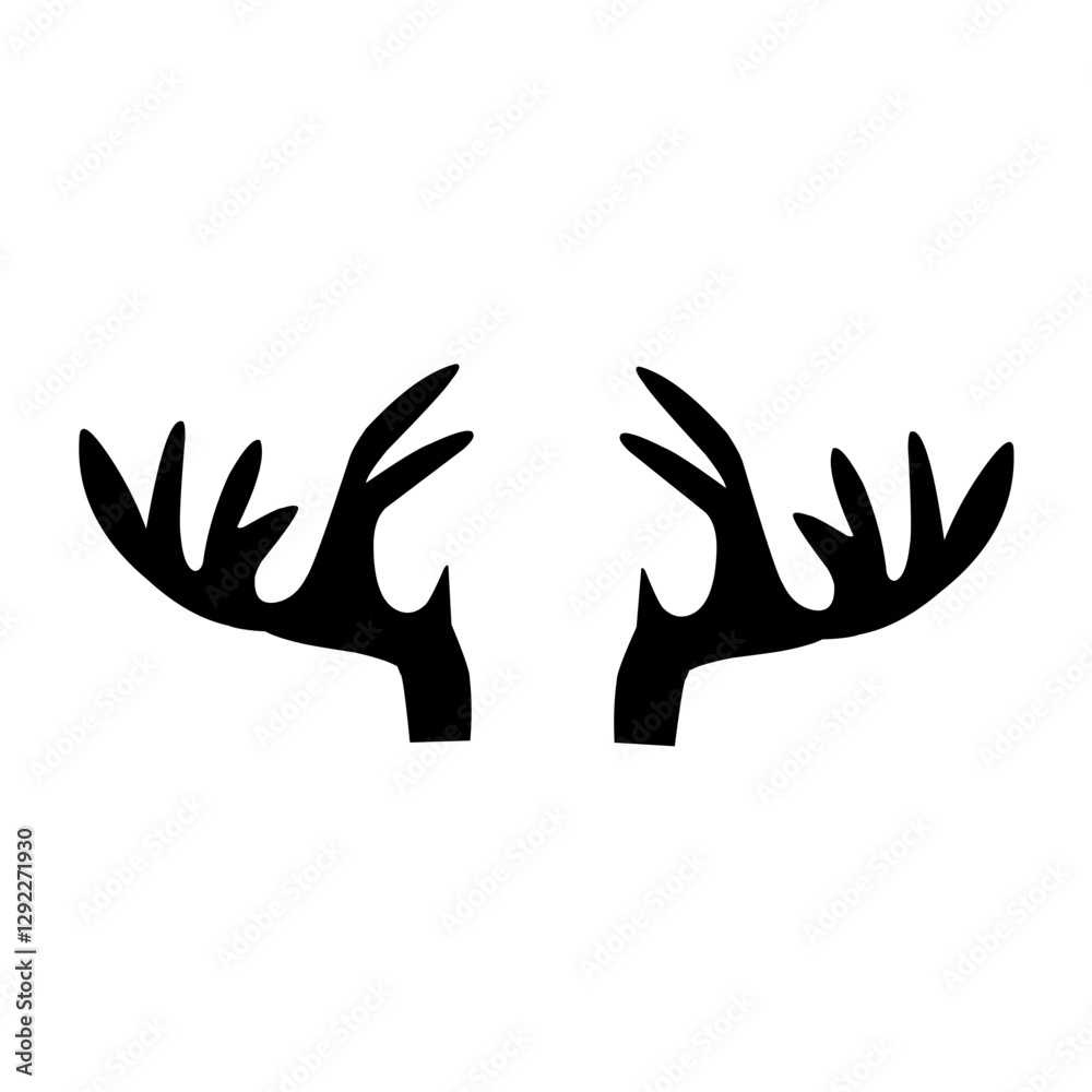 Deer horns vector icon Deer horns vector icon
