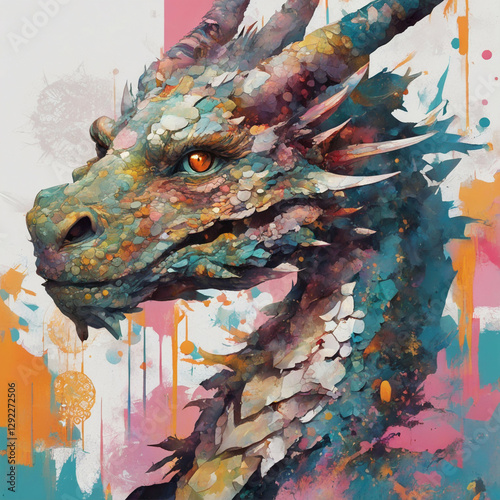Contemplative Dragon – Thoughtful Mythical Guardian with Gentle Gaze