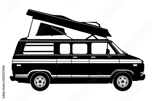 Camper van with roof top tent 