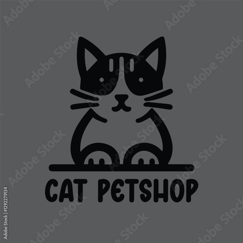 logo cat simple minimalist for petshop