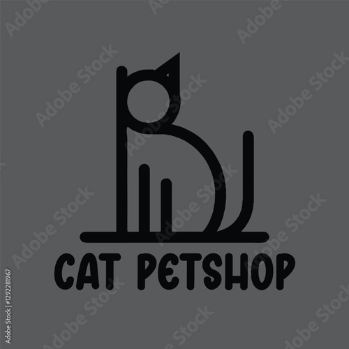 logo cat simple minimalist for petshop