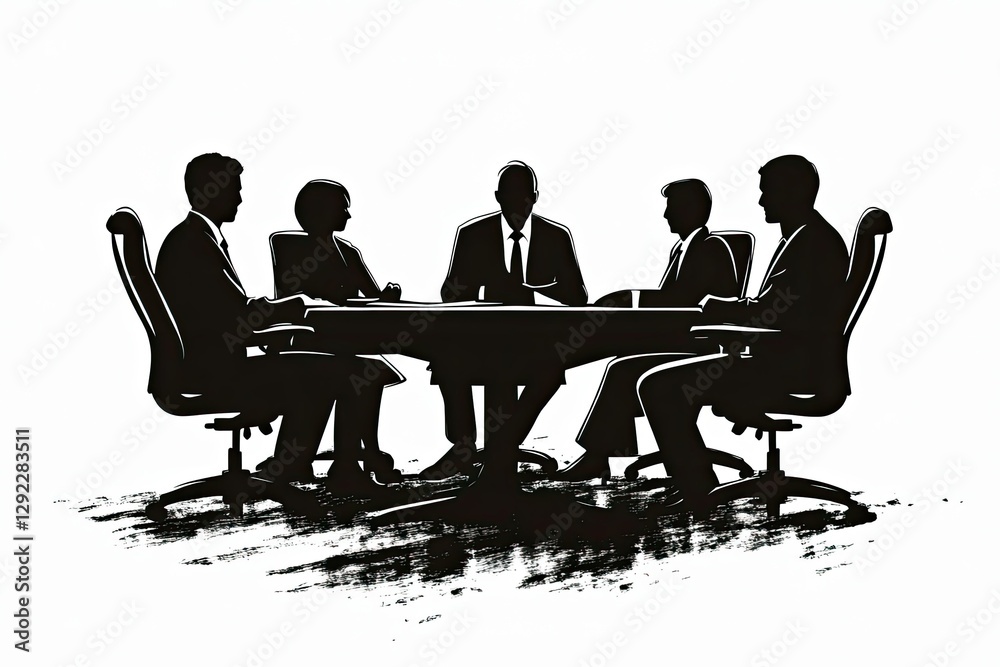 Fototapeta premium Business Meeting Silhouette