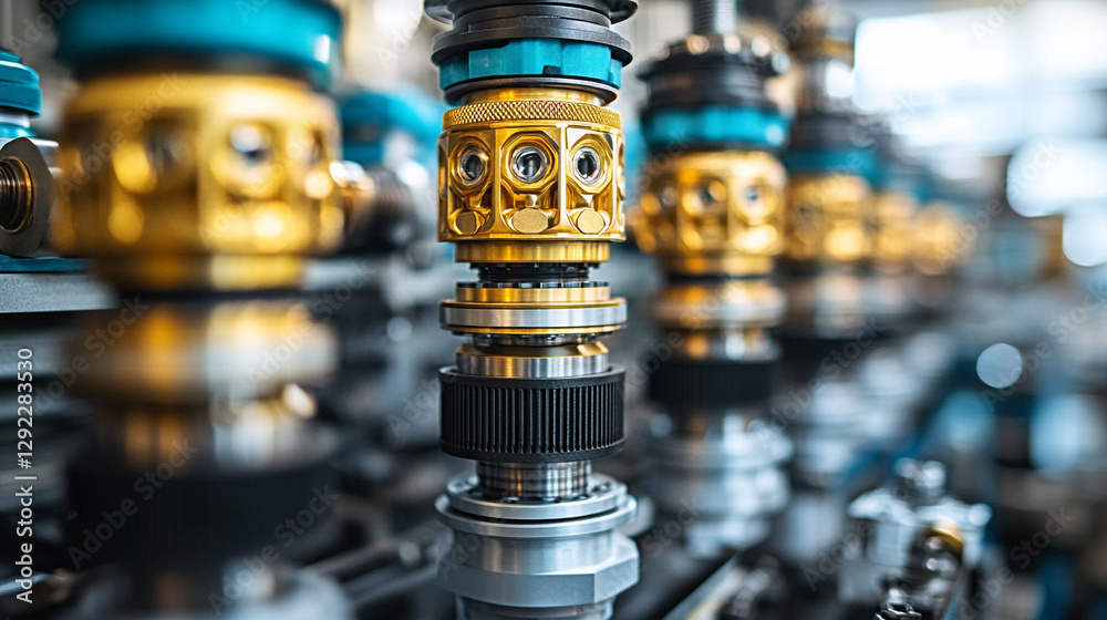industrial pneumatic tools, showcasing precision, technology, and efficiency in a manufacturing setup with visible hoses and valves, highlighting advanced machinery in a modern, bright environment industrial pneumatic tools, showcasing precision, technology, and efficiency in a manufacturing setup with visible hoses and valves, highlighting advanced machinery in a modern, bright environment