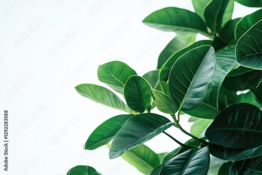 Close-up of leafy green plant with small, dark spots on leaves against a white background. Close-up of leafy green plant with small, dark spots on leaves against a white background.