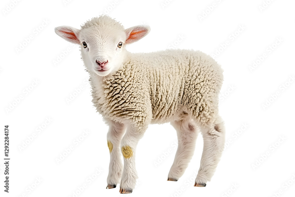 Fototapeta premium baby sheep isolated on white background