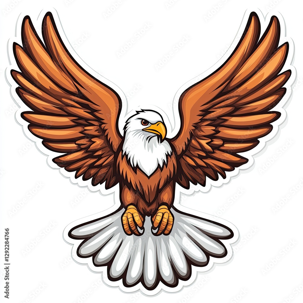 Fototapeta premium Cartoon Eagle in Flight