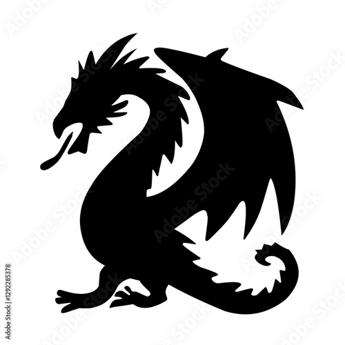 Dragon Silhouette vector icon