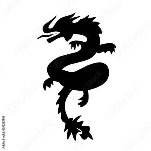 Dragon Silhouette vector icon
