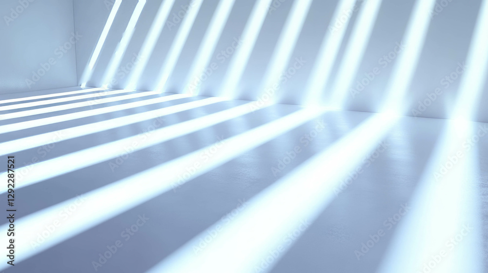 Obraz premium Minimalist interior design with bright white light and sharp shadows