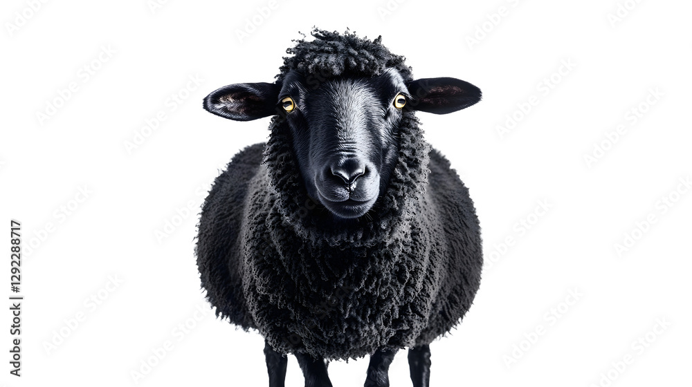black sheep isolated on white background black sheep isolated on white background