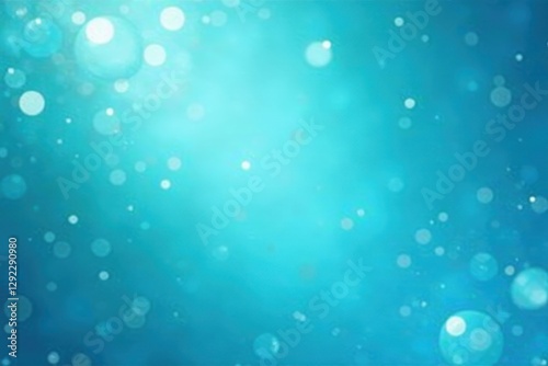 Swirling cyan blue backdrop with ethereal bokeh and floating bubbles , digital, glossy, floating