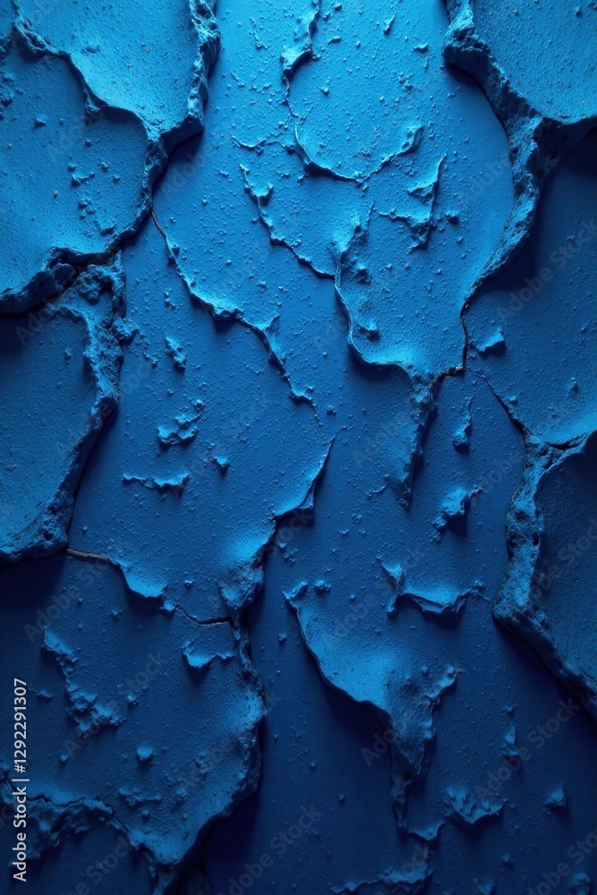 Obraz premium Abstract blue textured surface, deep crevices and subtle highlights, illustration, photo, element