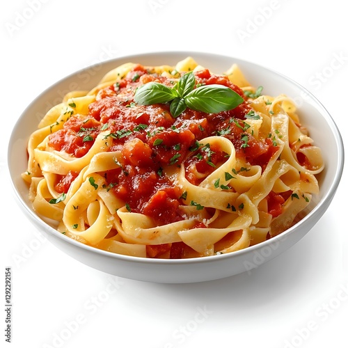 Pasta with Tomato Sauce in Bowl, Studio Shot photo
