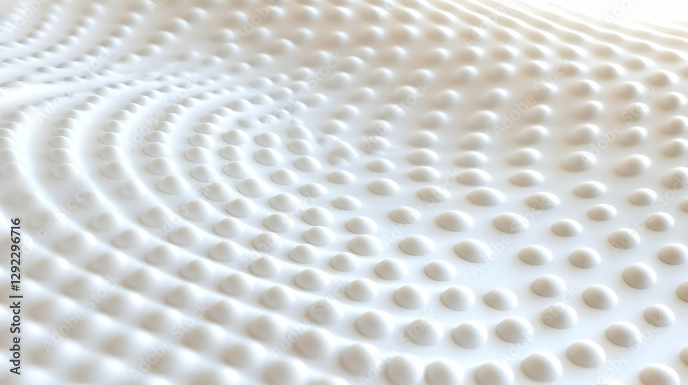 Naklejka premium Abstract white textured surface, wave pattern, 3D render, background
