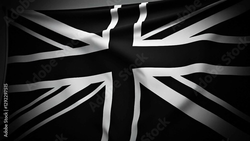 Grunge black and white British flag