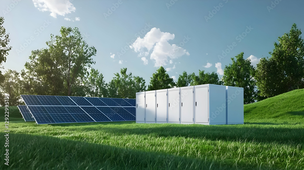 Solar Panel Energy Storage System in Green Field