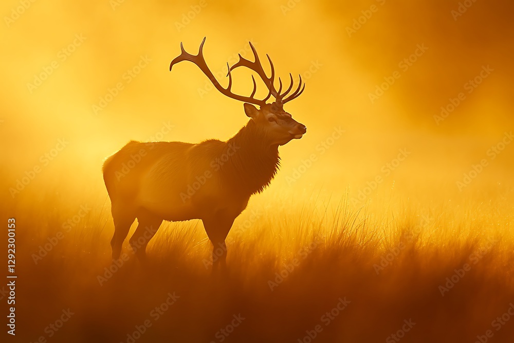 deer in the misty evening deer in the misty evening