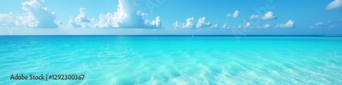 Azure sky mirrors turquoise Indian Ocean, tranquil waves , unblemished, photography
